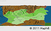 Political Shades Panoramic Map of Man, darken