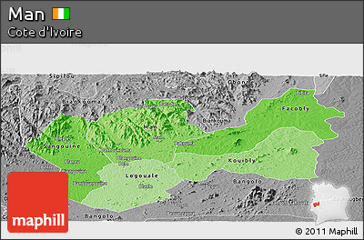 Political Shades Panoramic Map of Man, desaturated