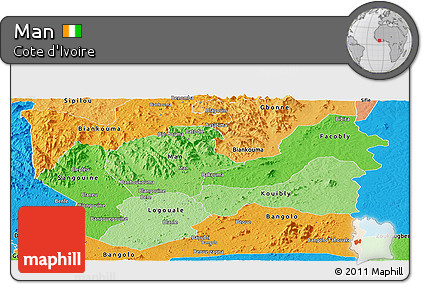 Political Shades Panoramic Map of Man