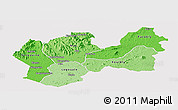 Political Shades Panoramic Map of Man, single color outside