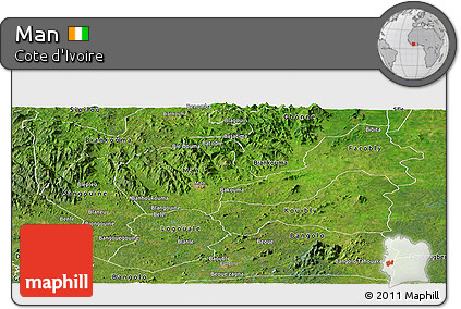 Satellite Panoramic Map of Man