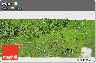 Satellite Panoramic Map of Man