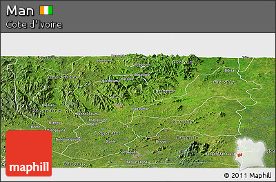 Satellite Panoramic Map of Man