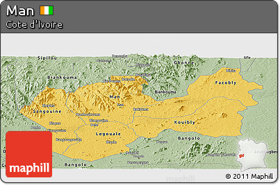 Savanna Style Panoramic Map of Man