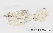 Shaded Relief Panoramic Map of Man, single color outside