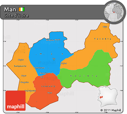 Political Simple Map of Man, cropped outside