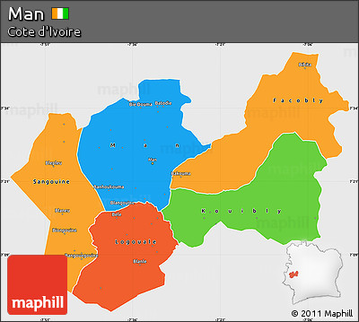 Political Simple Map of Man, single color outside