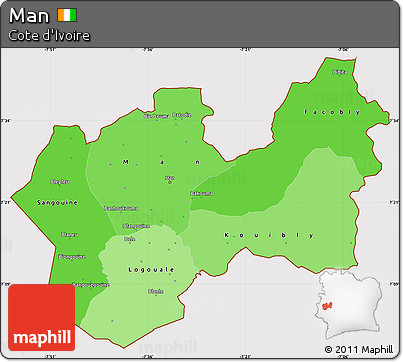 Political Shades Simple Map of Man, cropped outside