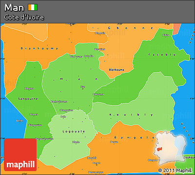 Political Shades Simple Map of Man