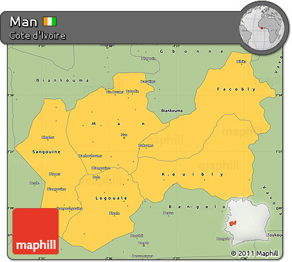 Savanna Style Simple Map of Man