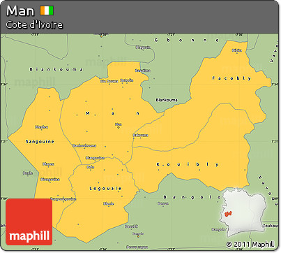 Savanna Style Simple Map of Man