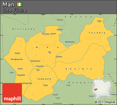 Savanna Style Simple Map of Man