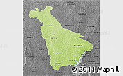Physical 3D Map of Mankono, darken, desaturated