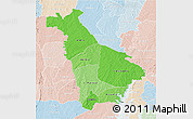 Political Shades 3D Map of Mankono, lighten
