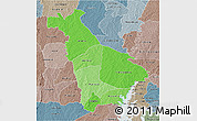 Political Shades 3D Map of Mankono, semi-desaturated