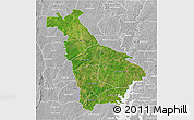 Satellite 3D Map of Mankono, lighten, desaturated