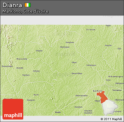 Physical 3D Map of Dianra