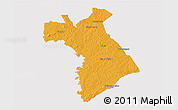 Political 3D Map of Dianra, single color outside