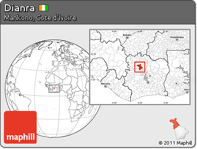 Blank Location Map of Dianra, highlighted parent region