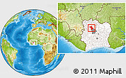 Physical Location Map of Dianra, highlighted country, highlighted parent region