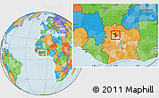 Political Location Map of Dianra, highlighted parent region