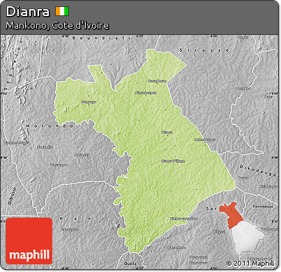 Physical Map of Dianra, desaturated
