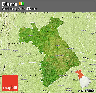 Satellite Map of Dianra, physical outside