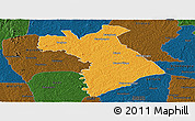 Political Panoramic Map of Dianra, darken