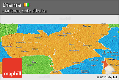 Political Panoramic Map of Dianra