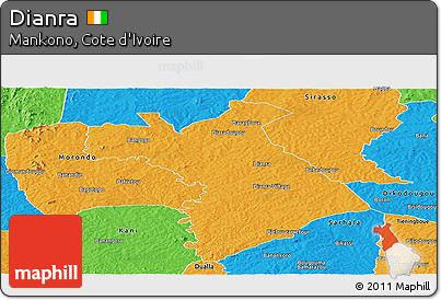 Political Panoramic Map of Dianra