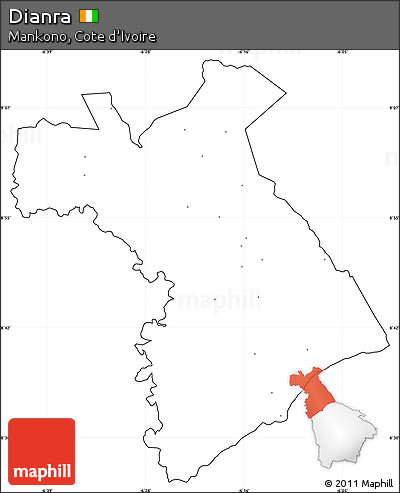 Blank Simple Map of Dianra, cropped outside, no labels