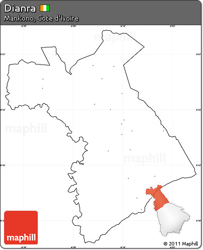 Blank Simple Map of Dianra, cropped outside, no labels