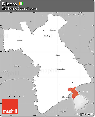 Gray Simple Map of Dianra
