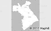 Gray Simple Map of Dianra, single color outside