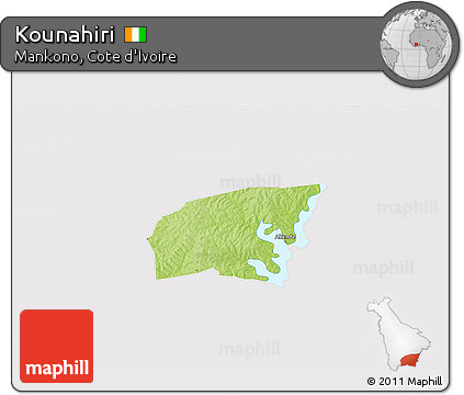 Physical 3D Map of Kounahiri, cropped outside