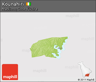 Physical 3D Map of Kounahiri, cropped outside