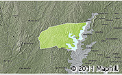 Physical 3D Map of Kounahiri, darken, semi-desaturated