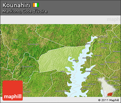 Physical 3D Map of Kounahiri, satellite outside