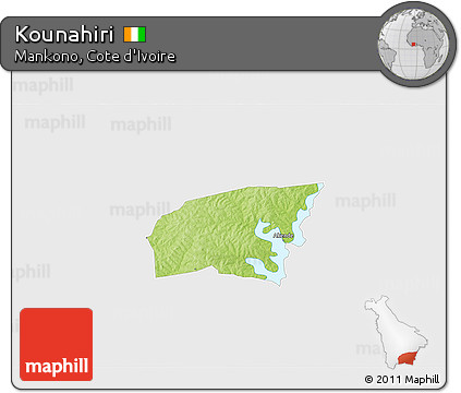 Physical 3D Map of Kounahiri, single color outside