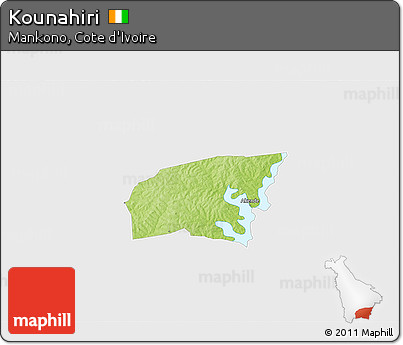 Physical 3D Map of Kounahiri, single color outside