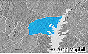 Political 3D Map of Kounahiri, desaturated