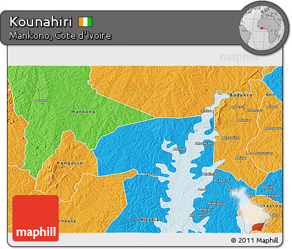 Political 3D Map of Kounahiri