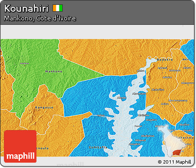 Political 3D Map of Kounahiri