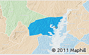 Political 3D Map of Kounahiri, lighten
