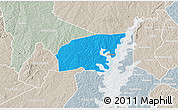 Political 3D Map of Kounahiri, lighten, semi-desaturated