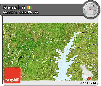Satellite 3D Map of Kounahiri