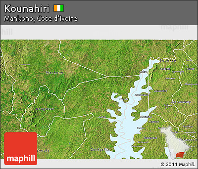 Satellite 3D Map of Kounahiri