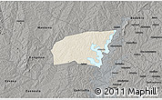 Shaded Relief 3D Map of Kounahiri, darken, semi-desaturated