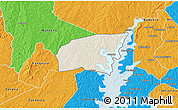 Shaded Relief 3D Map of Kounahiri, political outside