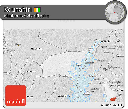 Silver Style 3D Map of Kounahiri